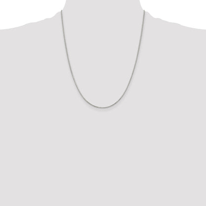 Sterling Silver 1.25mm 8 Sided w/4in ext. Box Chain