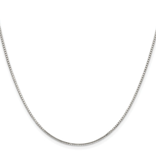 Sterling Silver Rhodium-plated 1.25mm 8 Sided Box Chain
