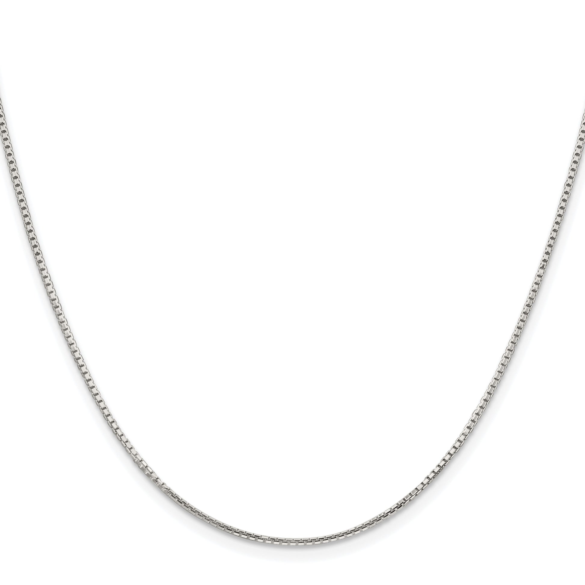 Sterling Silver Rhodium-plated 1.25mm 8 Sided Box Chain