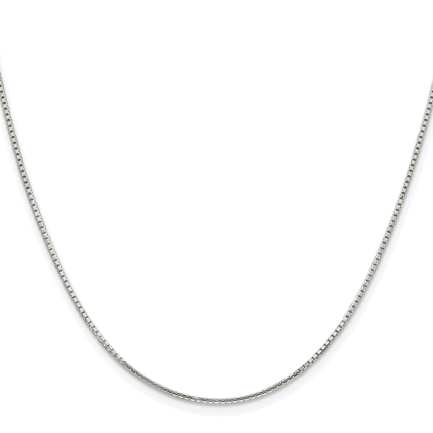 Sterling Silver Rhodium-plated 1.25mm 8 Sided Box Chain