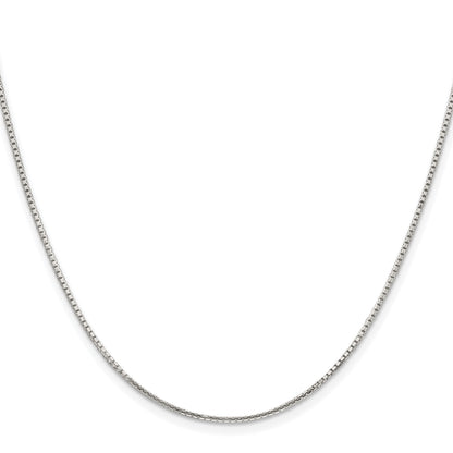 Sterling Silver Rhodium-plated 1.25mm 8 Sided Box Chain