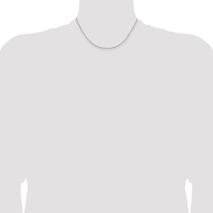Sterling Silver Rhodium-plated 1.25mm 8 Sided Box Chain