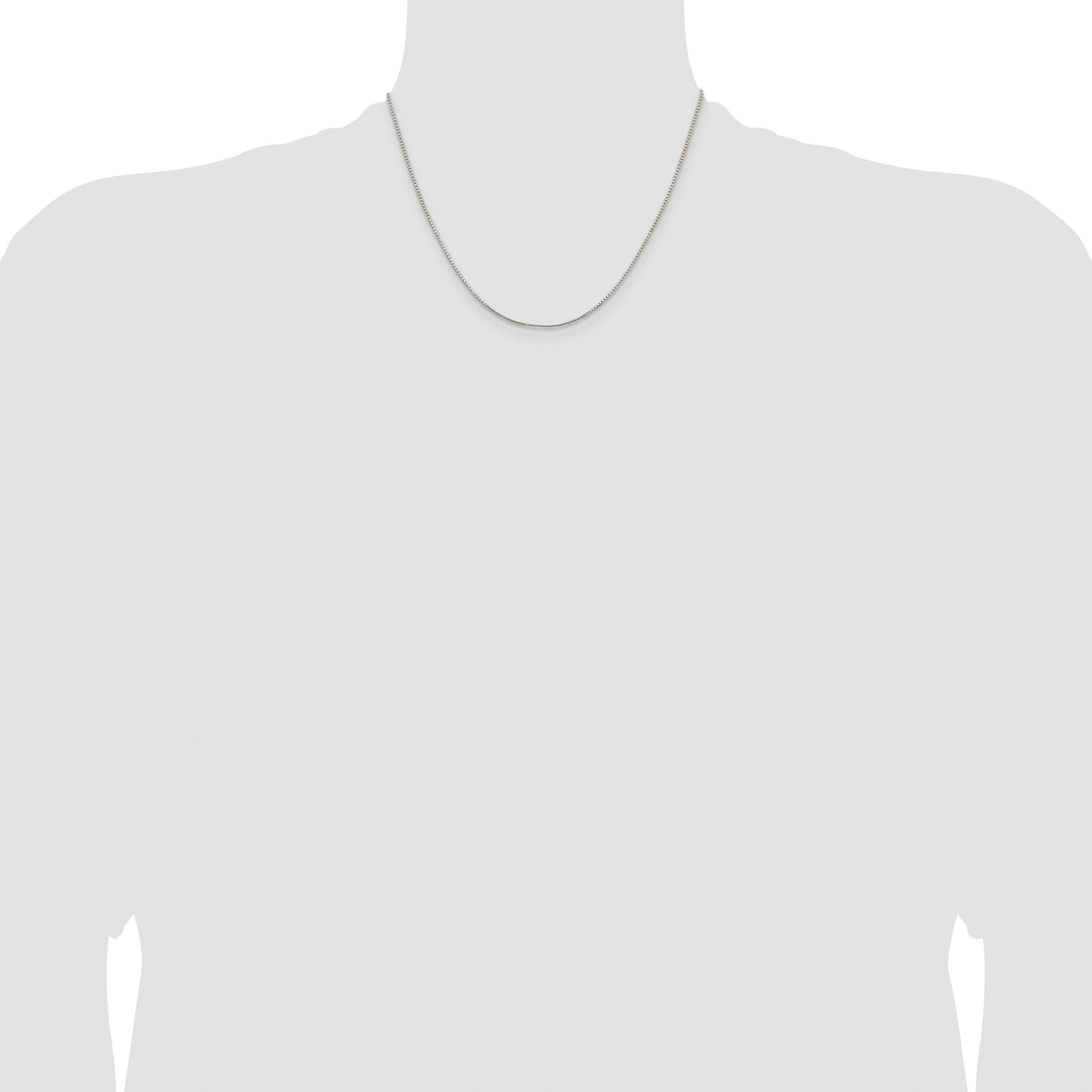 Sterling Silver Rhodium-plated 1.25mm 8 Sided Box Chain