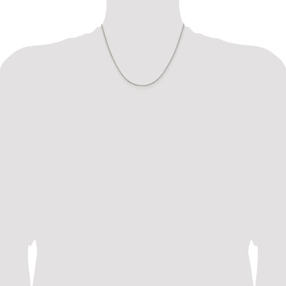 Sterling Silver Rhodium-plated 1.25mm 8 Sided Box Chain