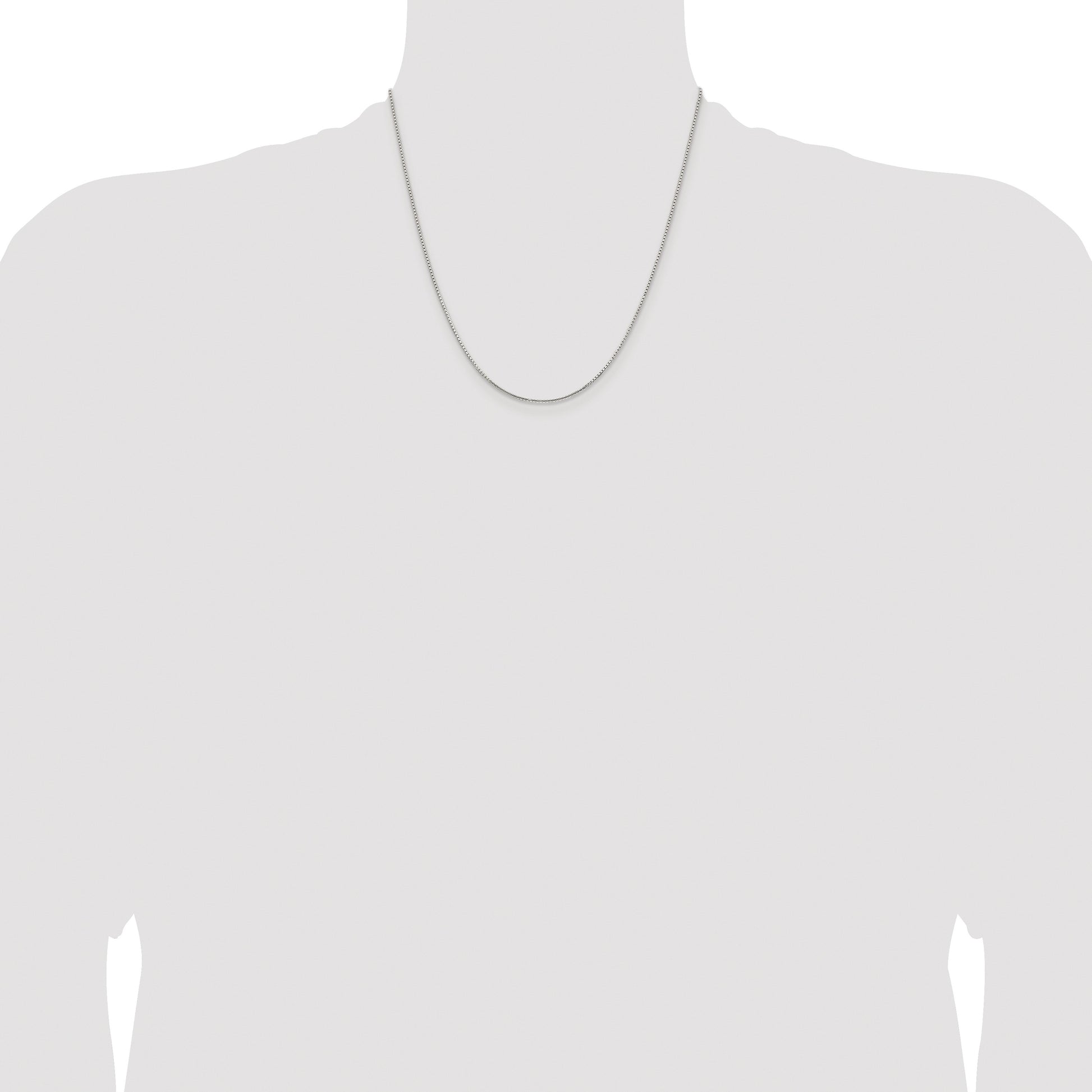 Sterling Silver Rhodium-plated 1.25mm 8 Sided Box Chain