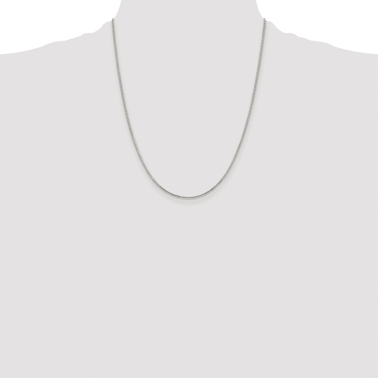 Sterling Silver Rhodium-plated 1.25mm 8 Sided Box Chain