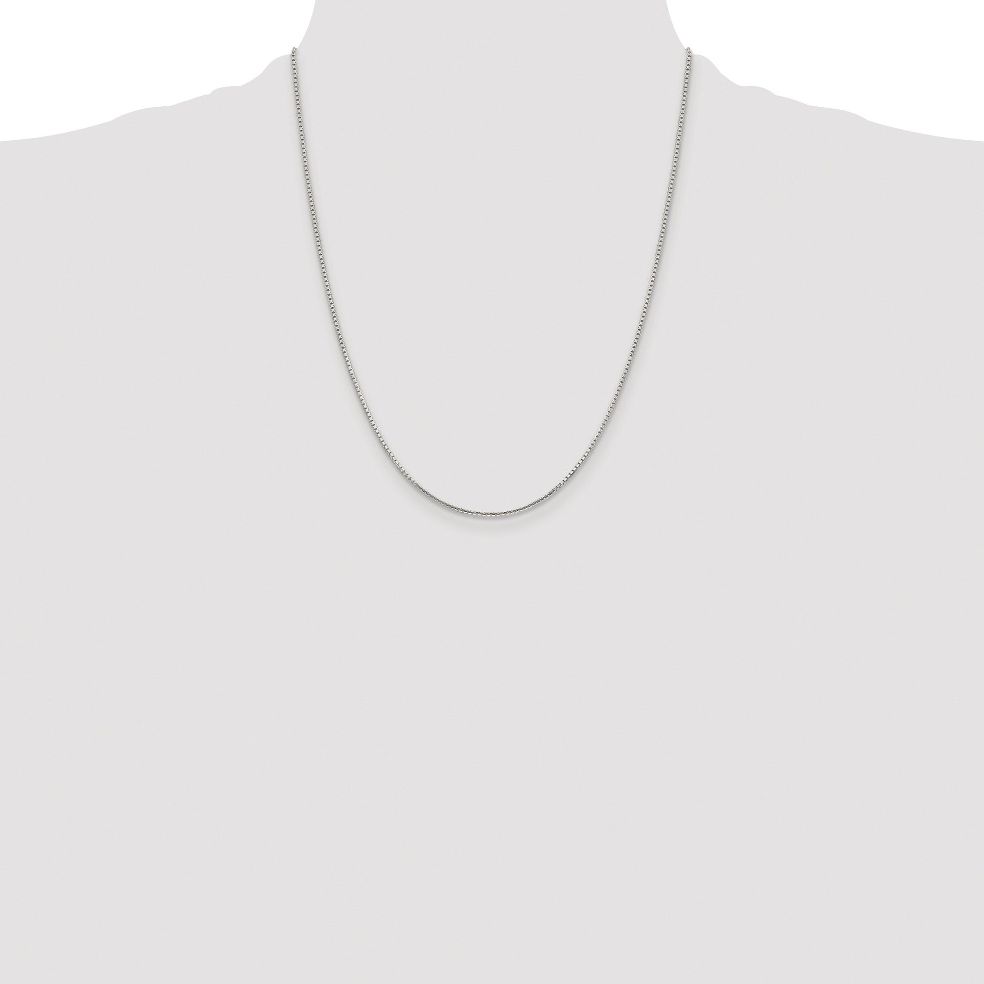 Sterling Silver Rhodium-plated 1.25mm 8 Sided Box Chain