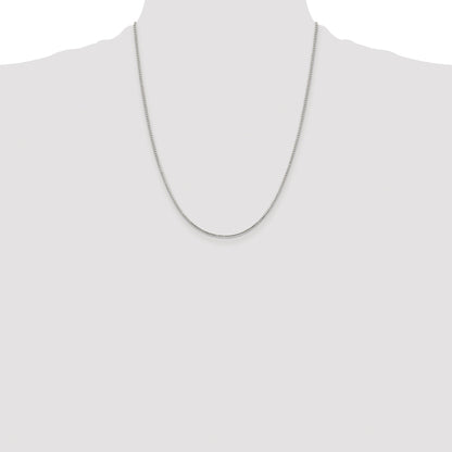 Sterling Silver Rhodium-plated 1.25mm 8 Sided Box Chain