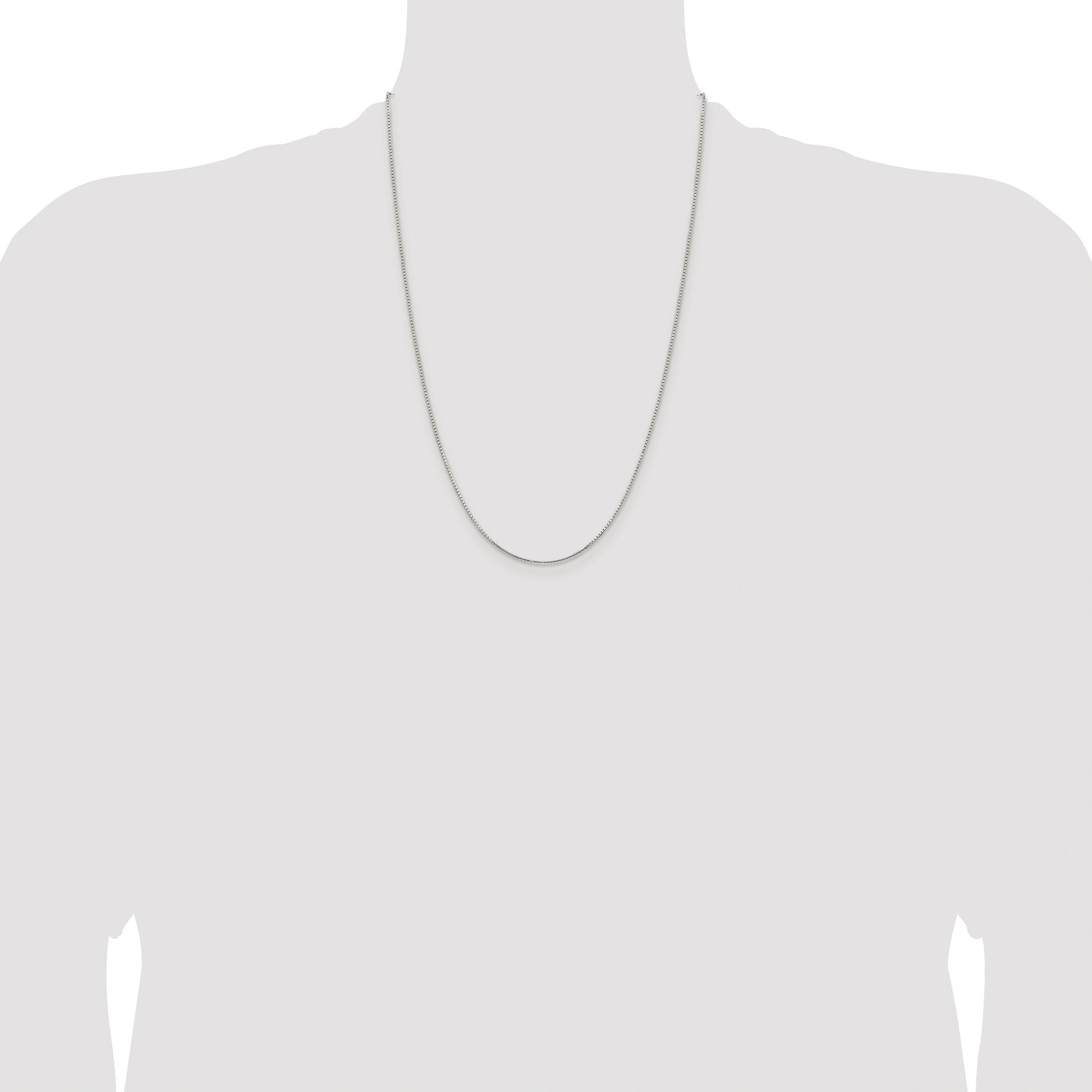 Sterling Silver Rhodium-plated 1.25mm 8 Sided Box Chain