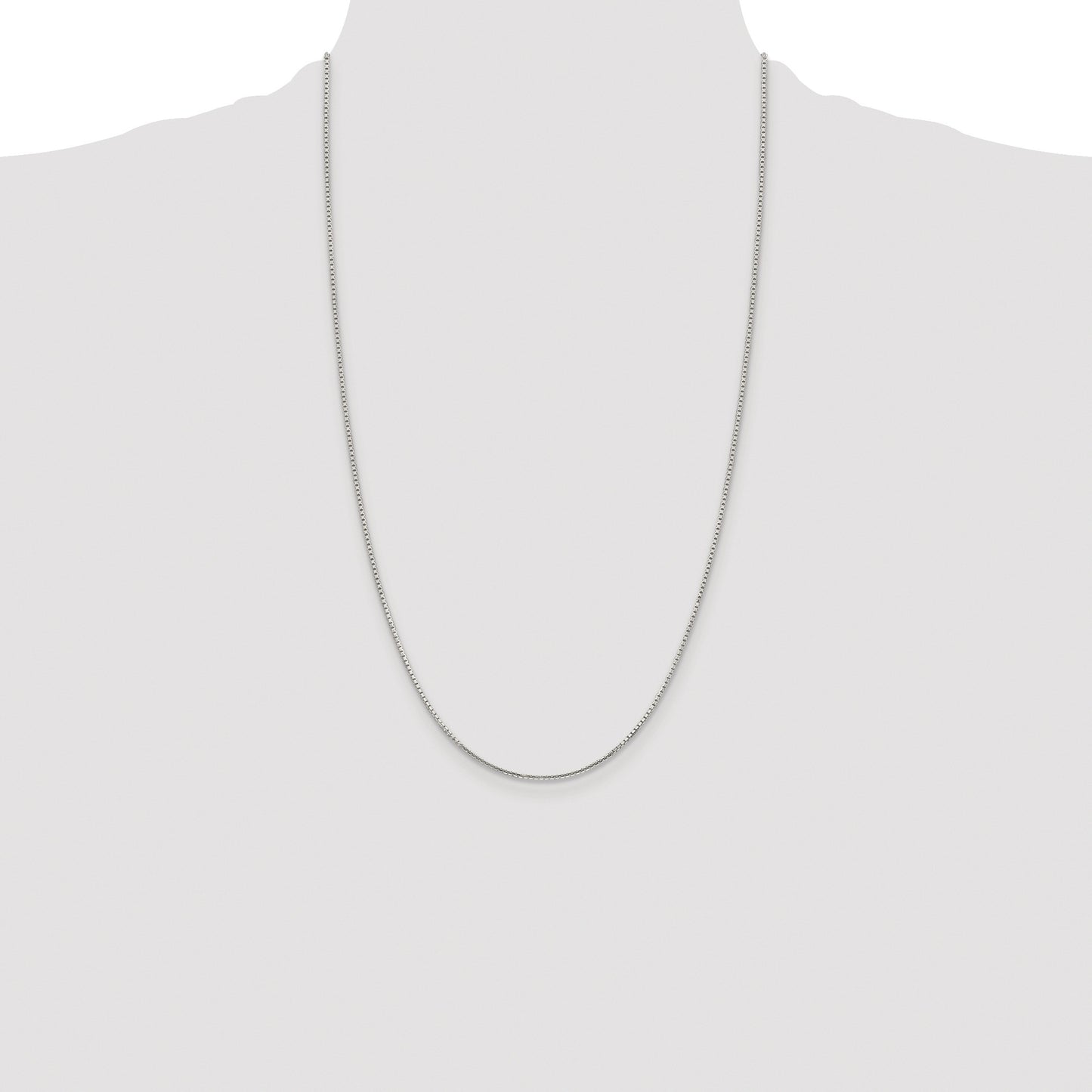 Sterling Silver Rhodium-plated 1.25mm 8 Sided Box Chain