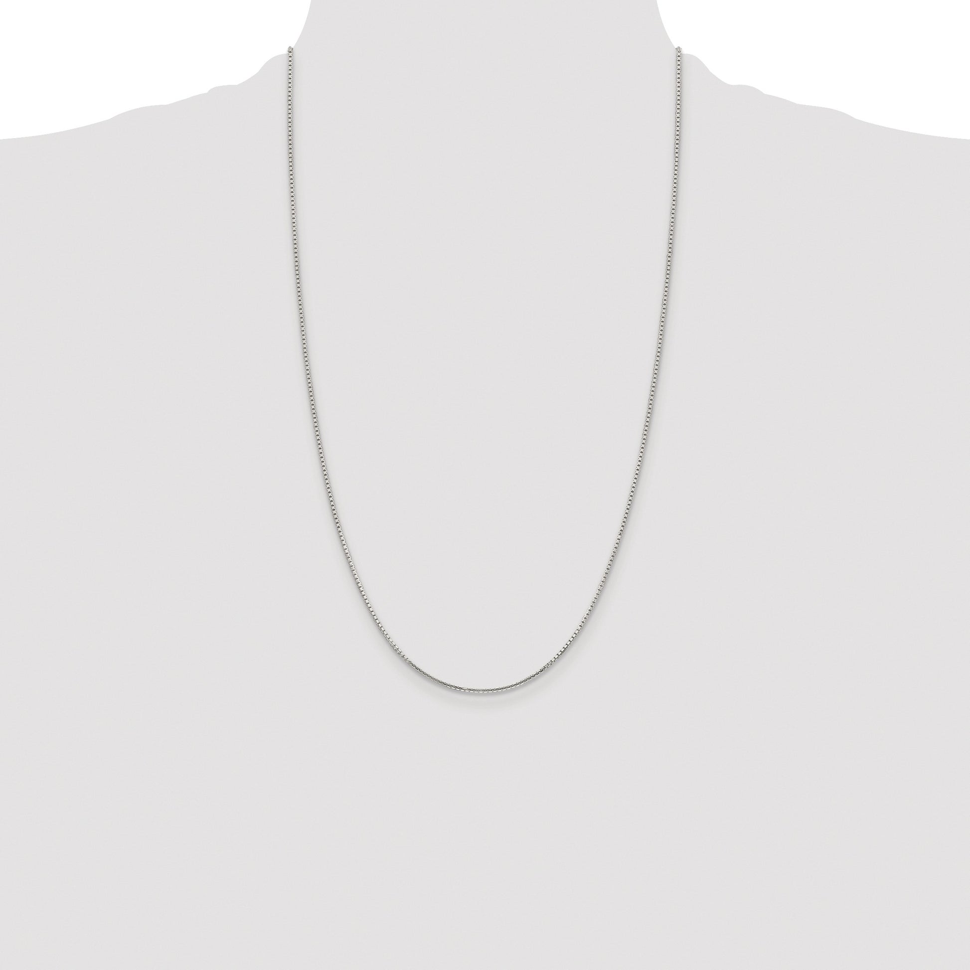 Sterling Silver Rhodium-plated 1.25mm 8 Sided Box Chain
