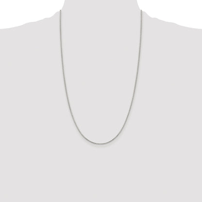 Sterling Silver Rhodium-plated 1.25mm 8 Sided Box Chain