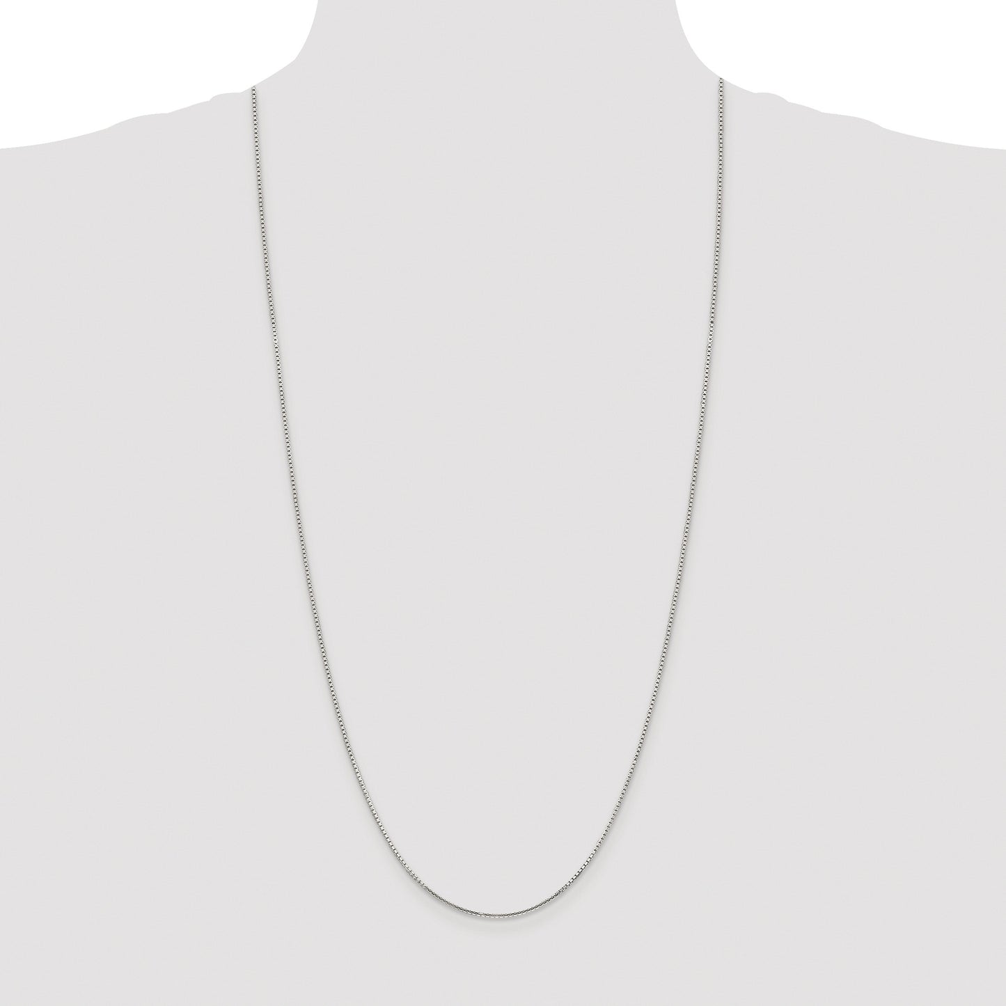 Sterling Silver Rhodium-plated 1.25mm 8 Sided Box Chain