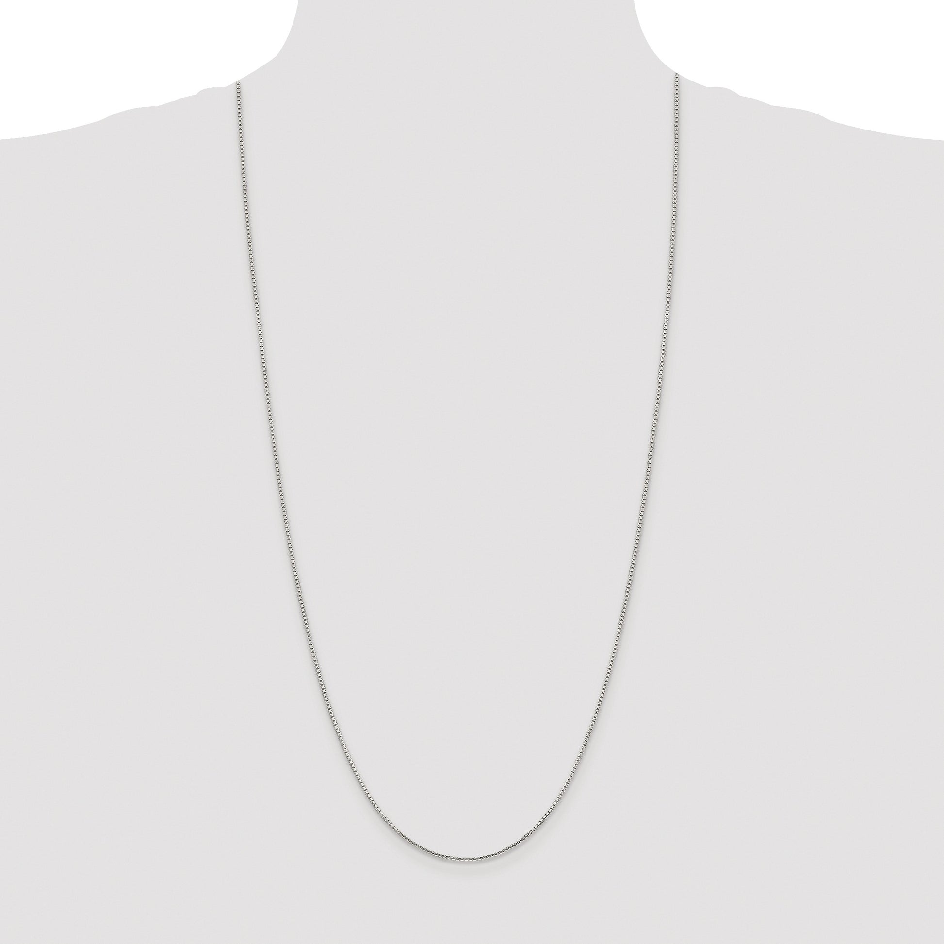 Sterling Silver Rhodium-plated 1.25mm 8 Sided Box Chain