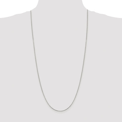 Sterling Silver Rhodium-plated 1.25mm 8 Sided Box Chain