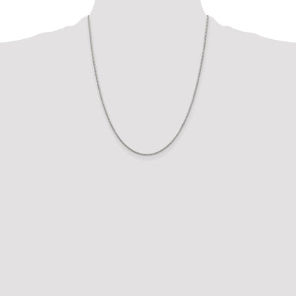 Sterling Silver 1.35mm 8 Sided w/4in ext. Box Chain