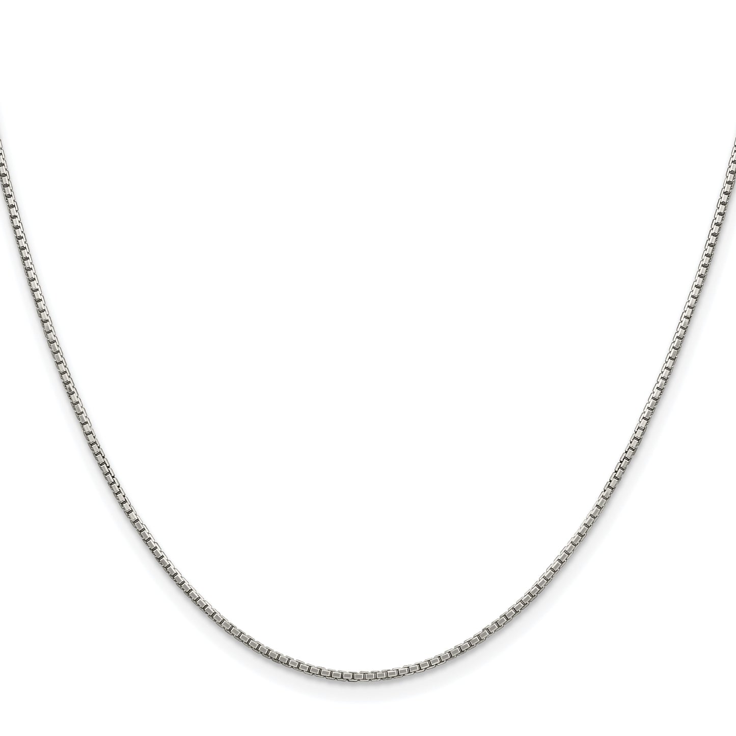 Sterling Silver Rhodium-plated 1.35mm 8 Sided Box Chain