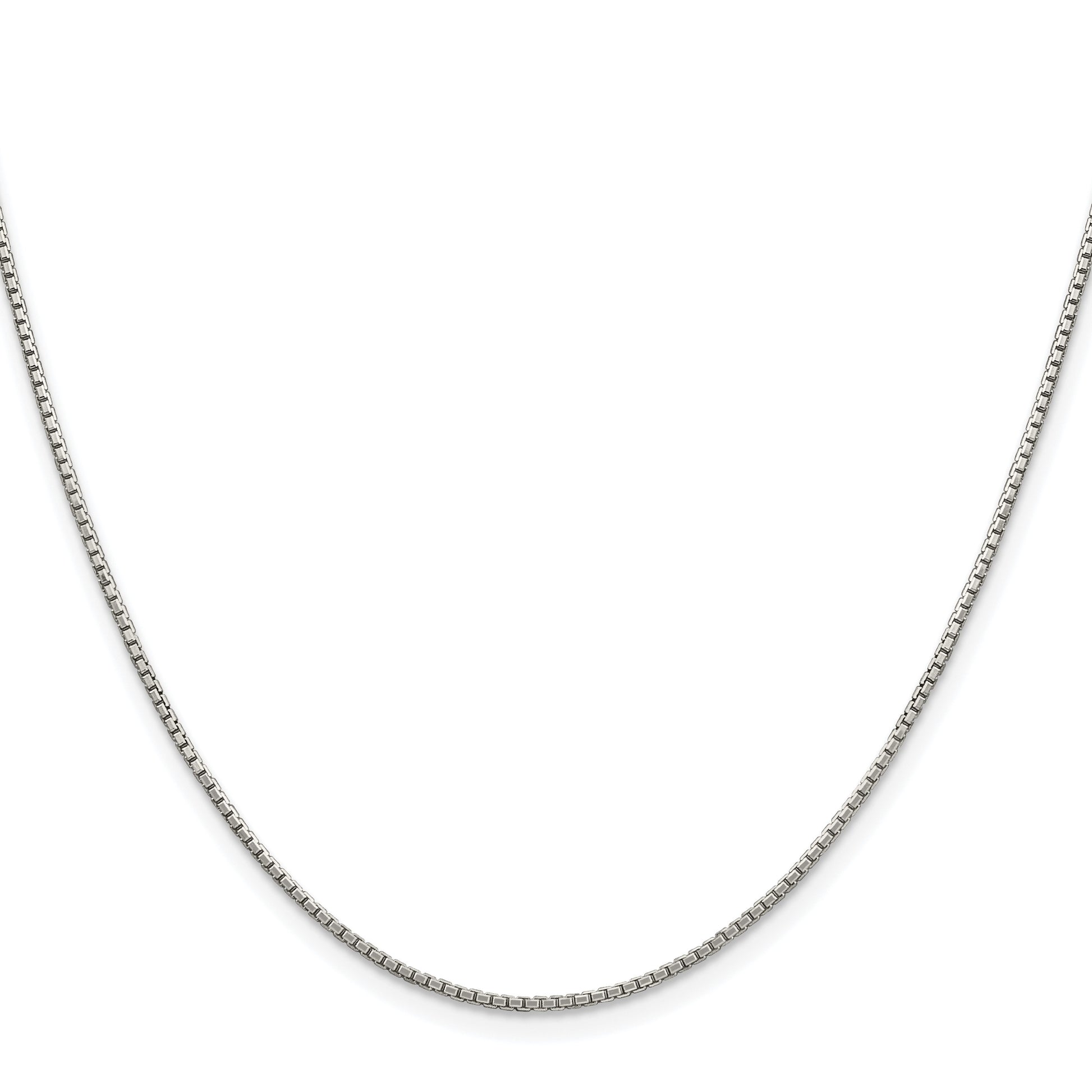 Sterling Silver Rhodium-plated 1.35mm 8 Sided Box Chain