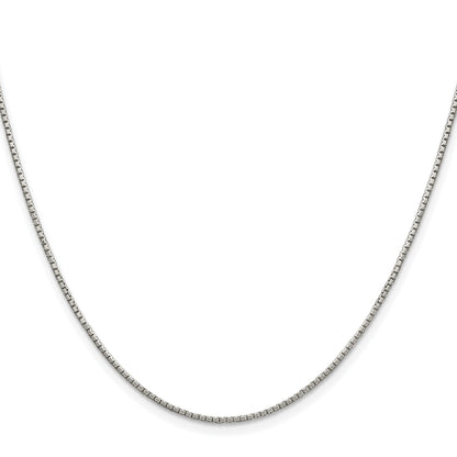 Sterling Silver Rhodium-plated 1.35mm 8 Sided Box Chain