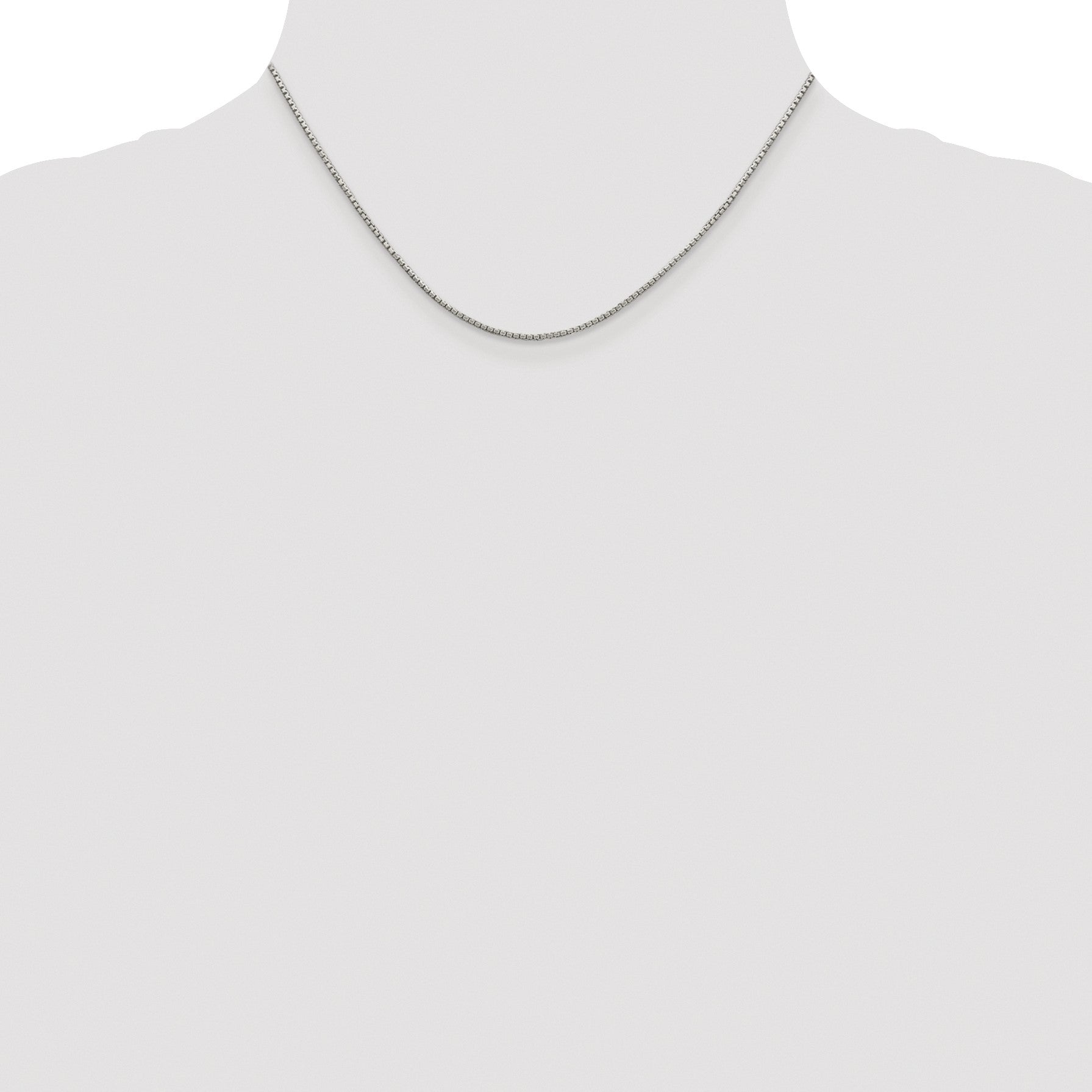 Sterling Silver Rhodium-plated 1.35mm 8 Sided Box Chain