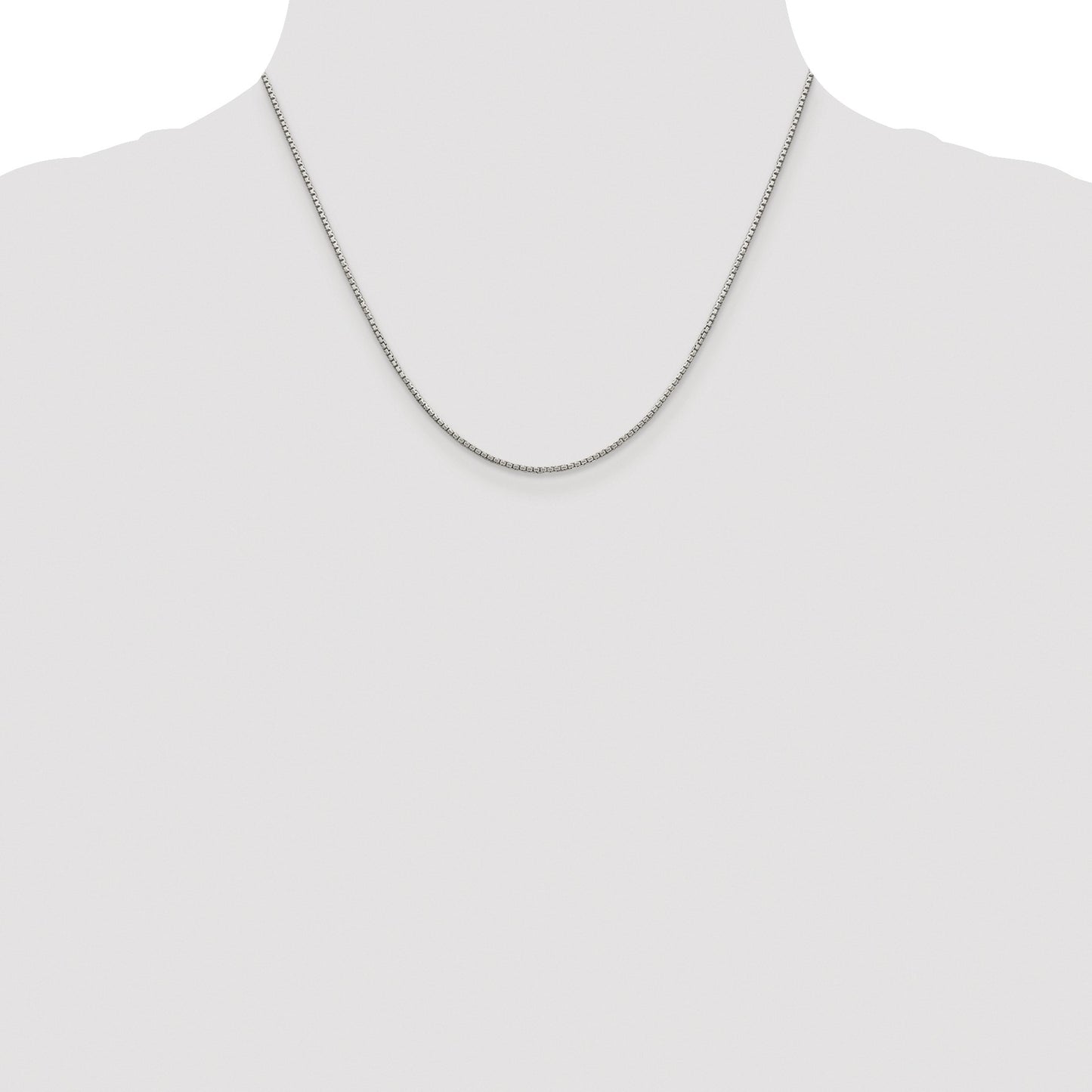 Sterling Silver Rhodium-plated 1.35mm 8 Sided Box Chain