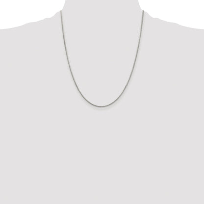 Sterling Silver Rhodium-plated 1.35mm 8 Sided Box Chain