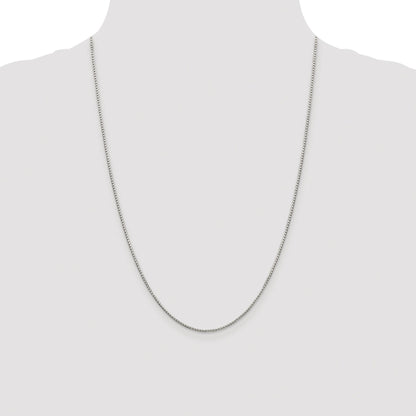 Sterling Silver Rhodium-plated 1.35mm 8 Sided Box Chain