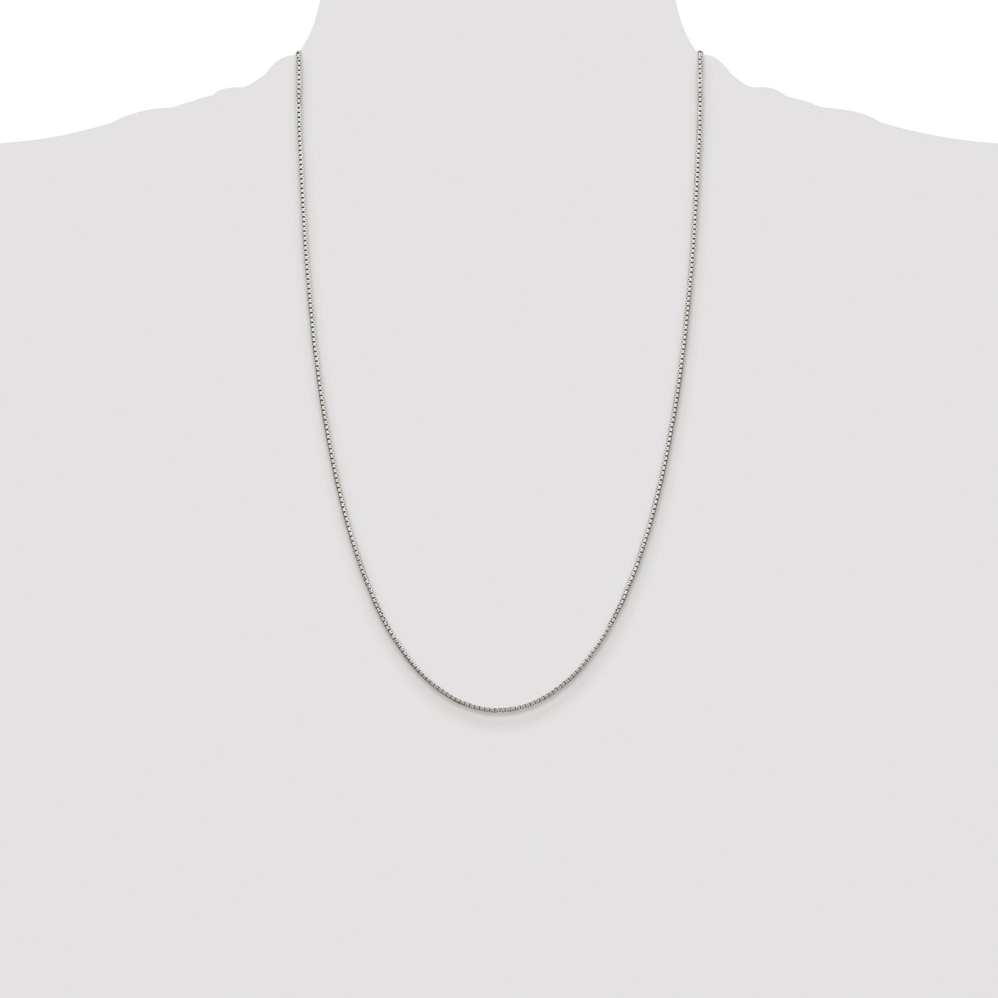 Sterling Silver Rhodium-plated 1.35mm 8 Sided Box Chain