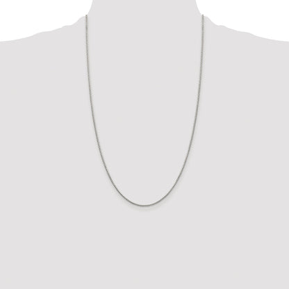 Sterling Silver Rhodium-plated 1.35mm 8 Sided Box Chain