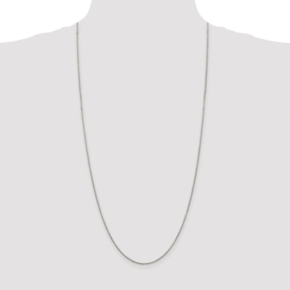 Sterling Silver Rhodium-plated 1.35mm 8 Sided Box Chain