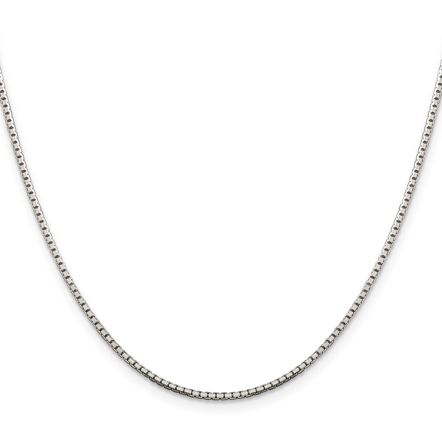 Sterling Silver 1.5mm 8 Sided w/2in ext. Box Chain