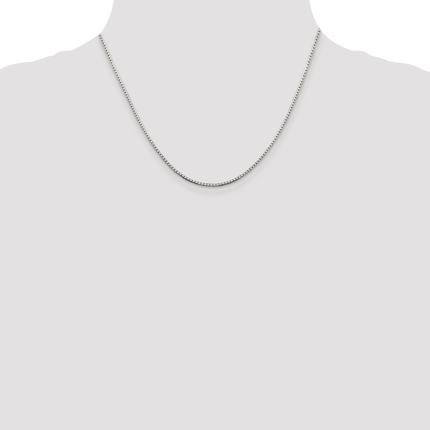 Sterling Silver 1.5mm 8 Sided w/2in ext. Box Chain