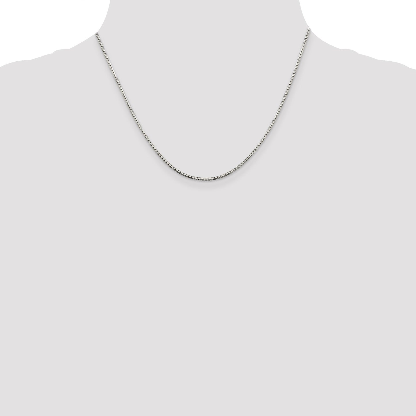 Sterling Silver 1.5mm 8 Sided w/2in ext. Box Chain