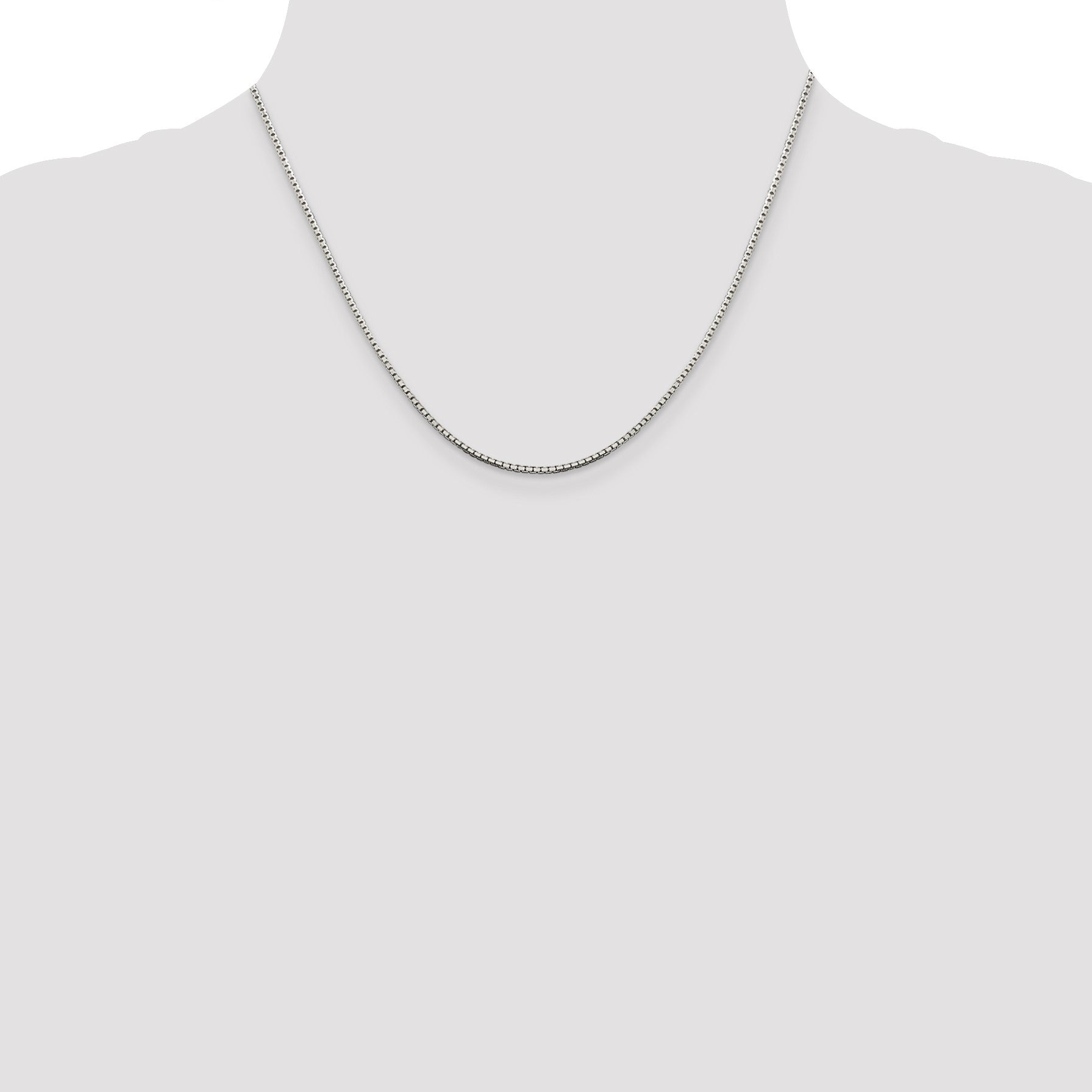 Sterling Silver 1.5mm 8 Sided w/2in ext. Box Chain
