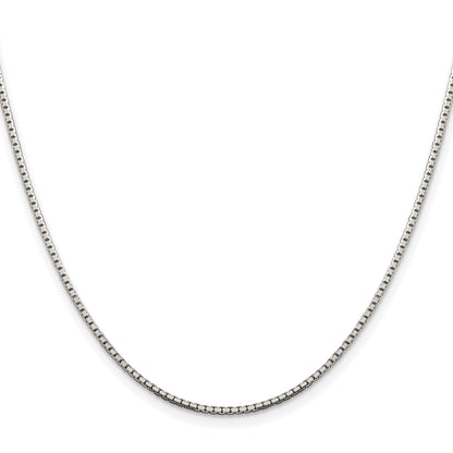 Sterling Silver Rhodium-plated 1.5mm 8 Sided Box Chain