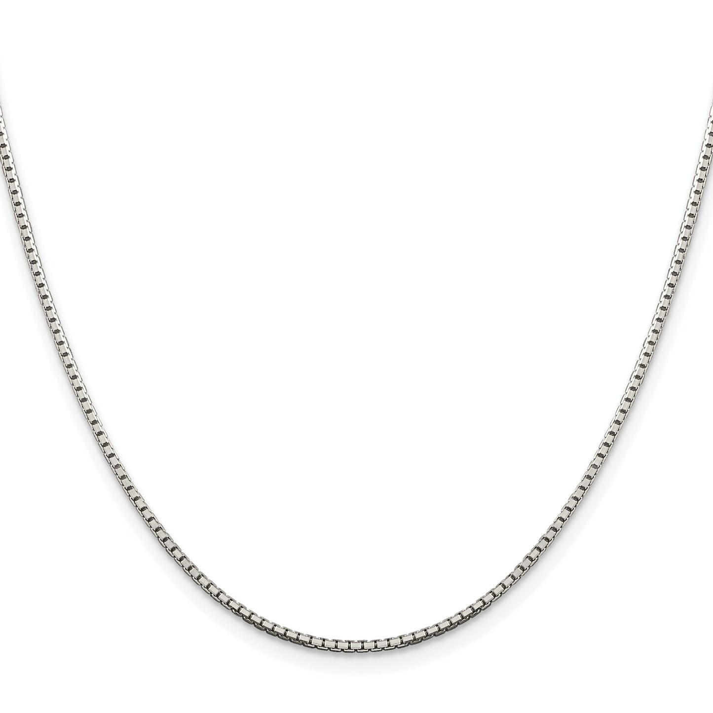 Sterling Silver Rhodium-plated 1.5mm 8 Sided Box Chain