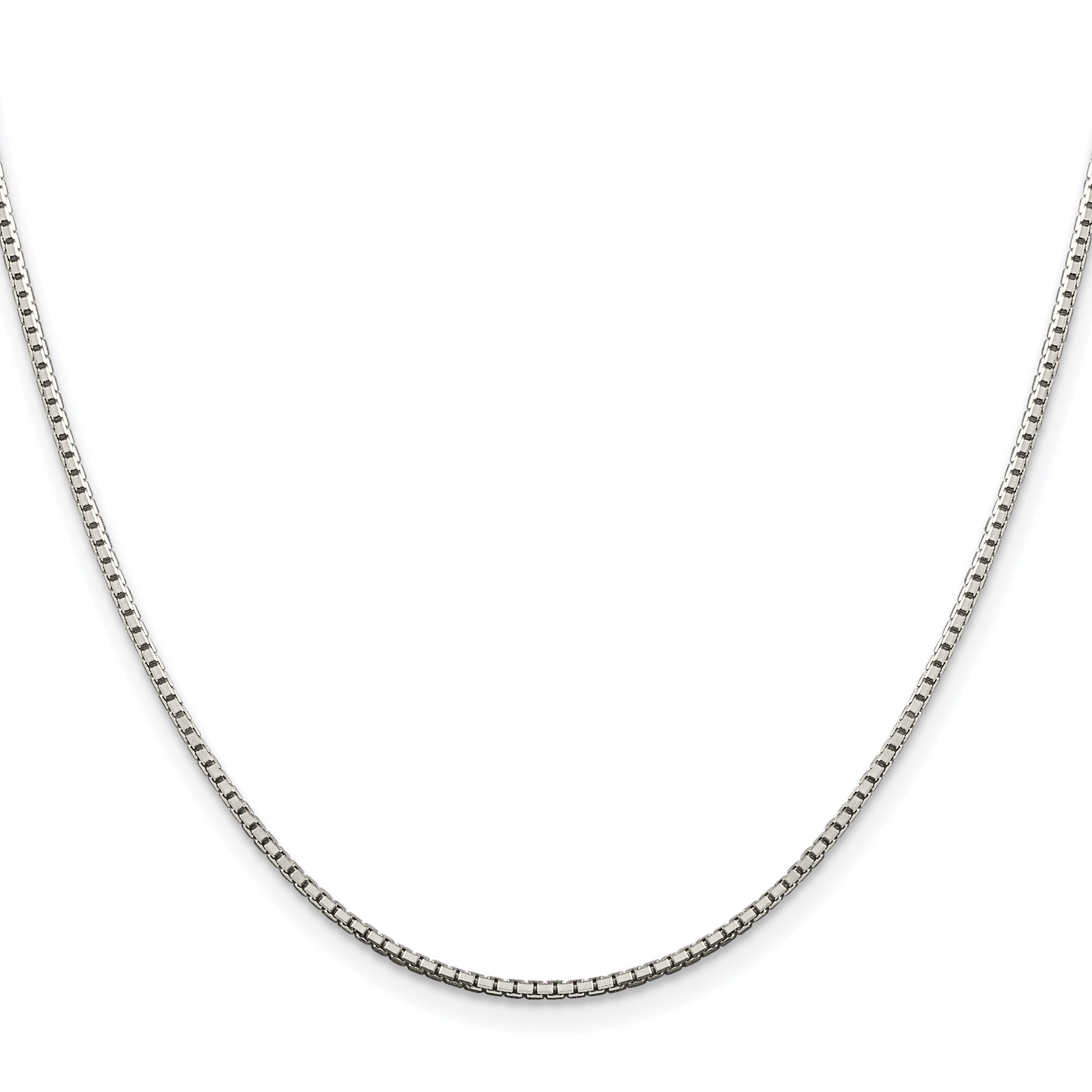 Sterling Silver Rhodium-plated 1.5mm 8 Sided Box Chain