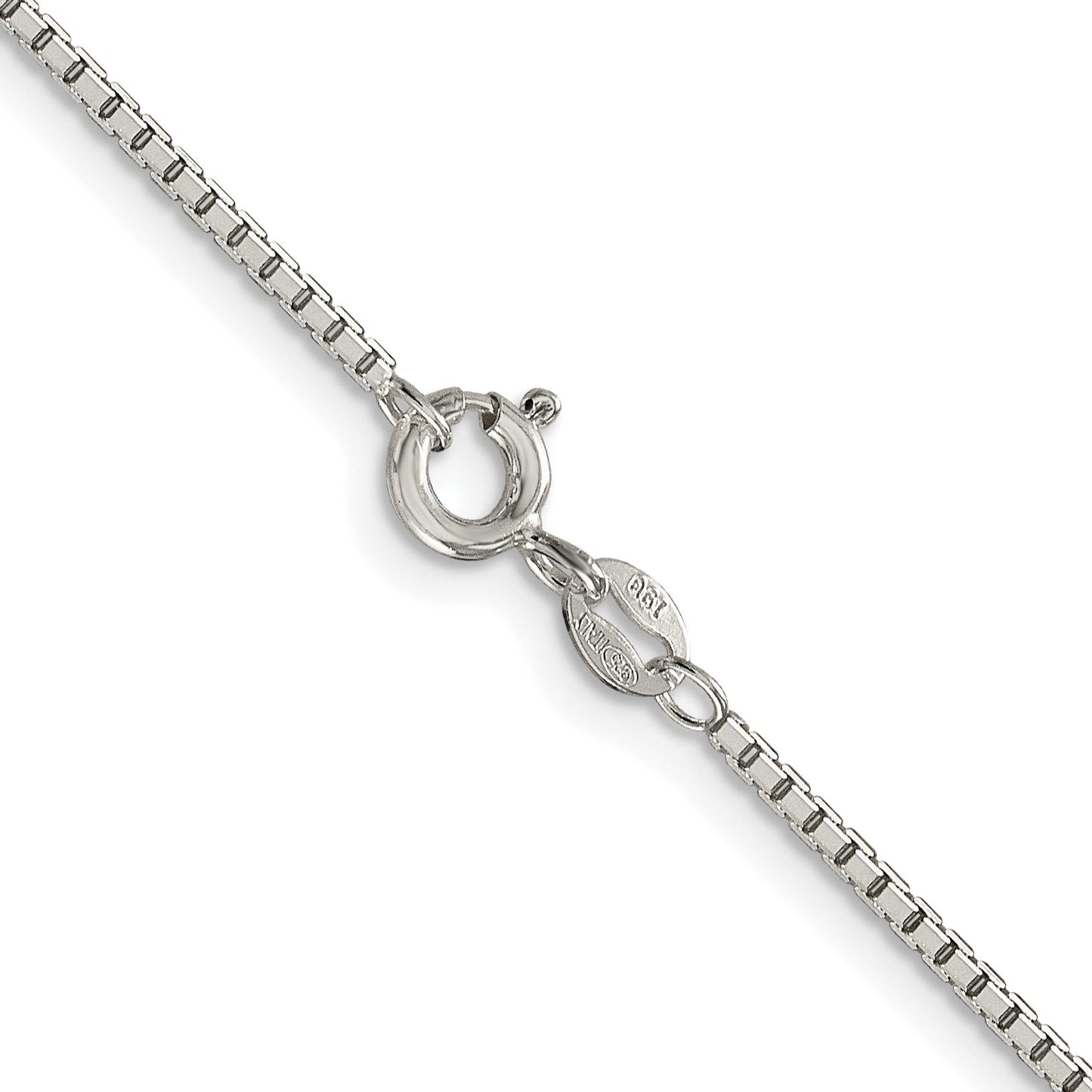 Sterling Silver Rhodium-plated 1.5mm 8 Sided Box Chain