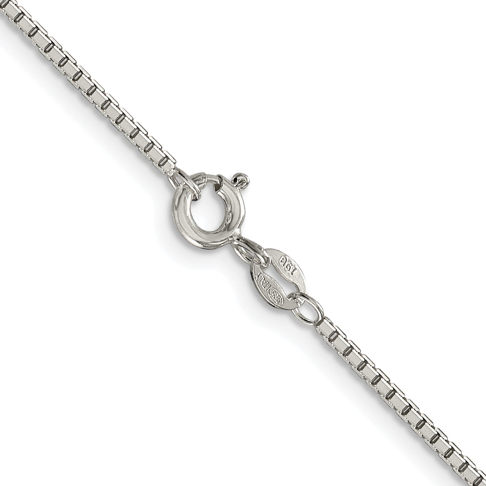 Sterling Silver Rhodium-plated 1.5mm 8 Sided Box Chain