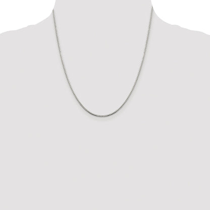 Sterling Silver Rhodium-plated 1.5mm 8 Sided Box Chain