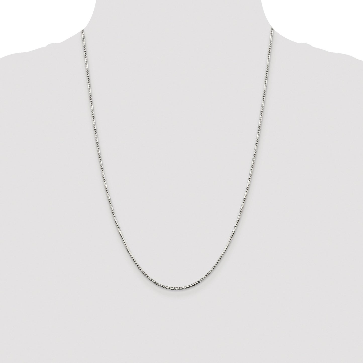 Sterling Silver Rhodium-plated 1.5mm 8 Sided Box Chain