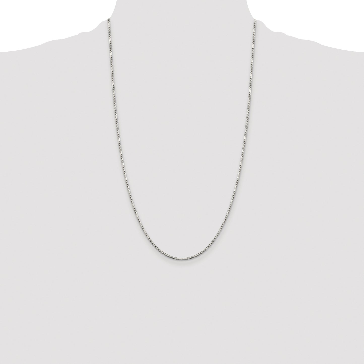 Sterling Silver Rhodium-plated 1.5mm 8 Sided Box Chain
