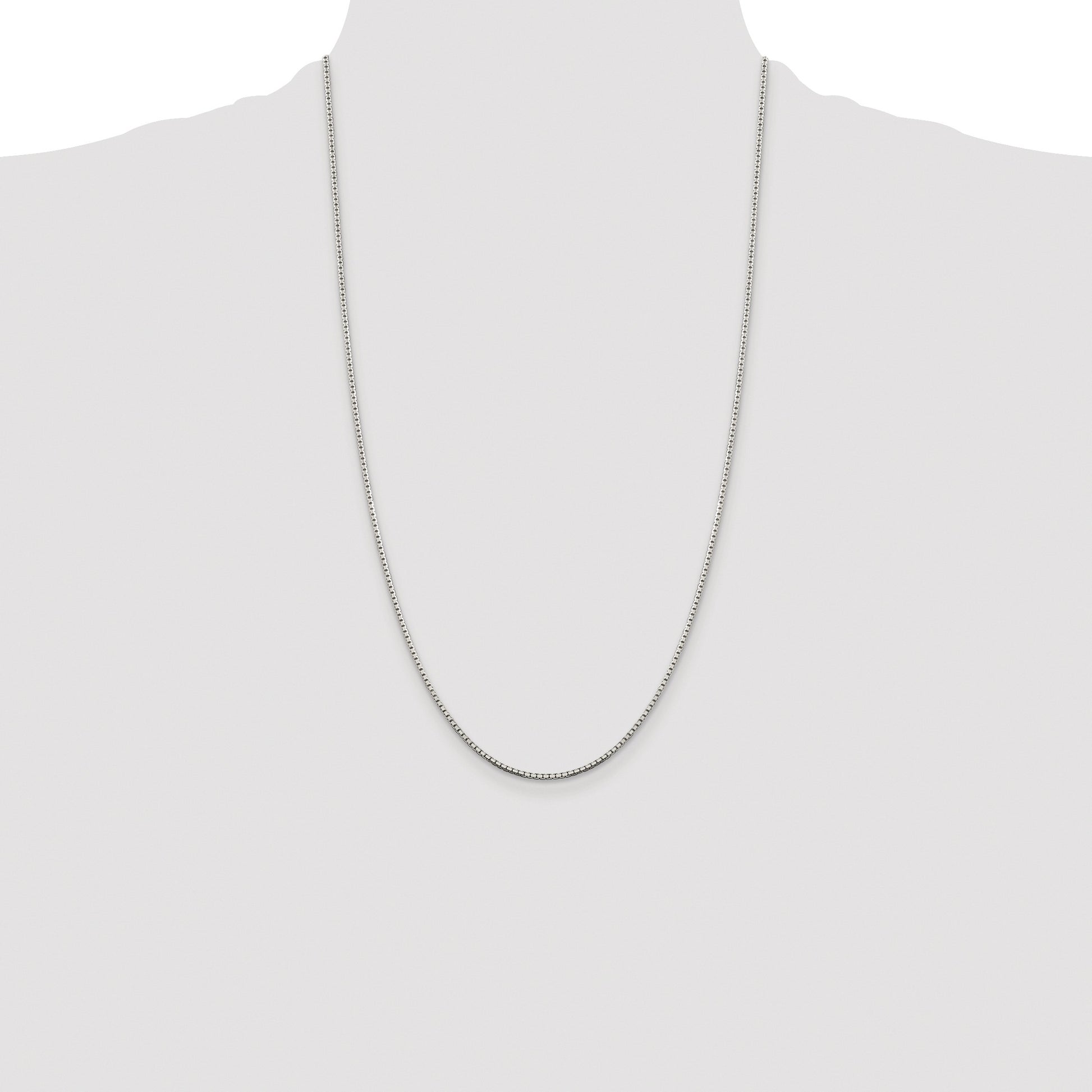Sterling Silver Rhodium-plated 1.5mm 8 Sided Box Chain