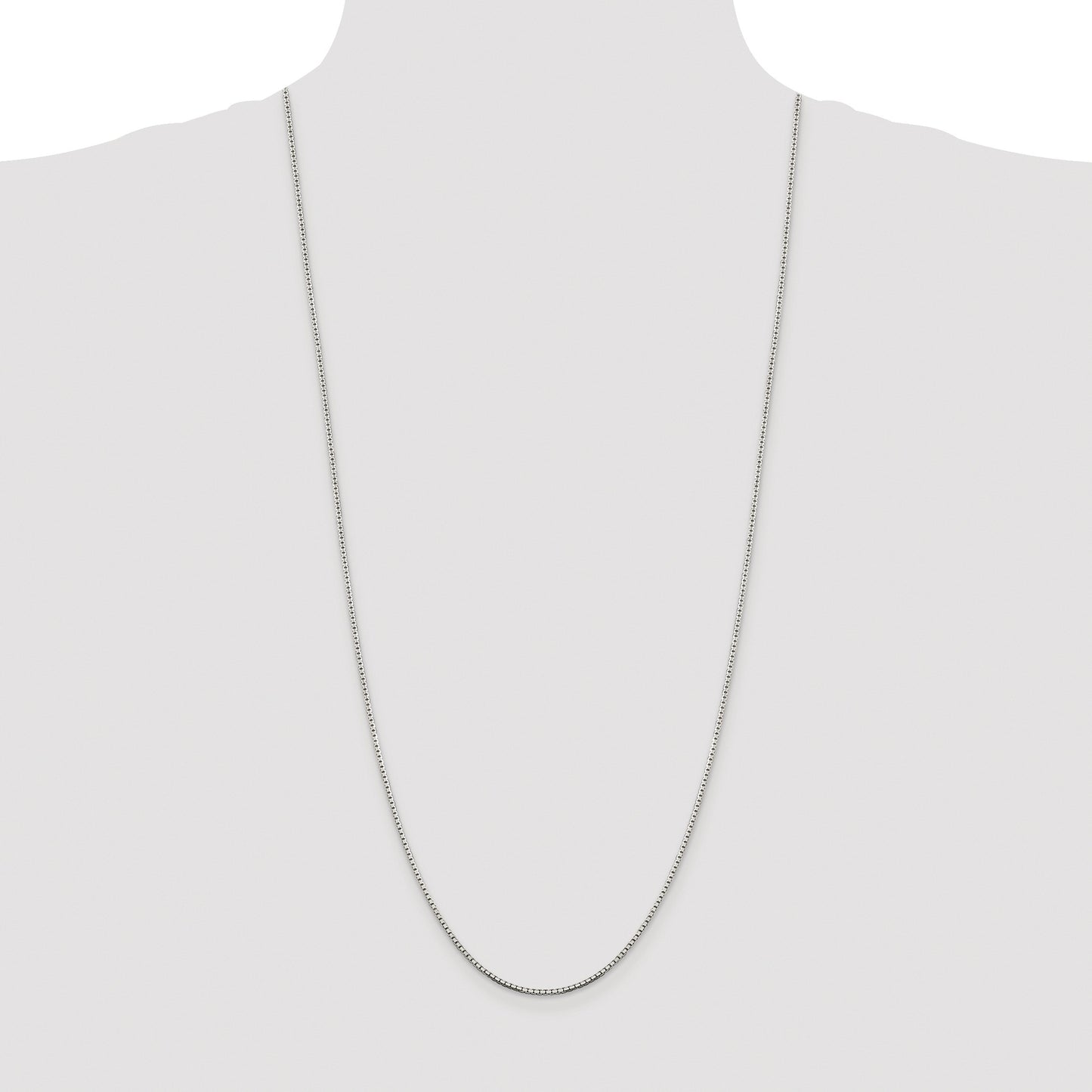 Sterling Silver Rhodium-plated 1.5mm 8 Sided Box Chain