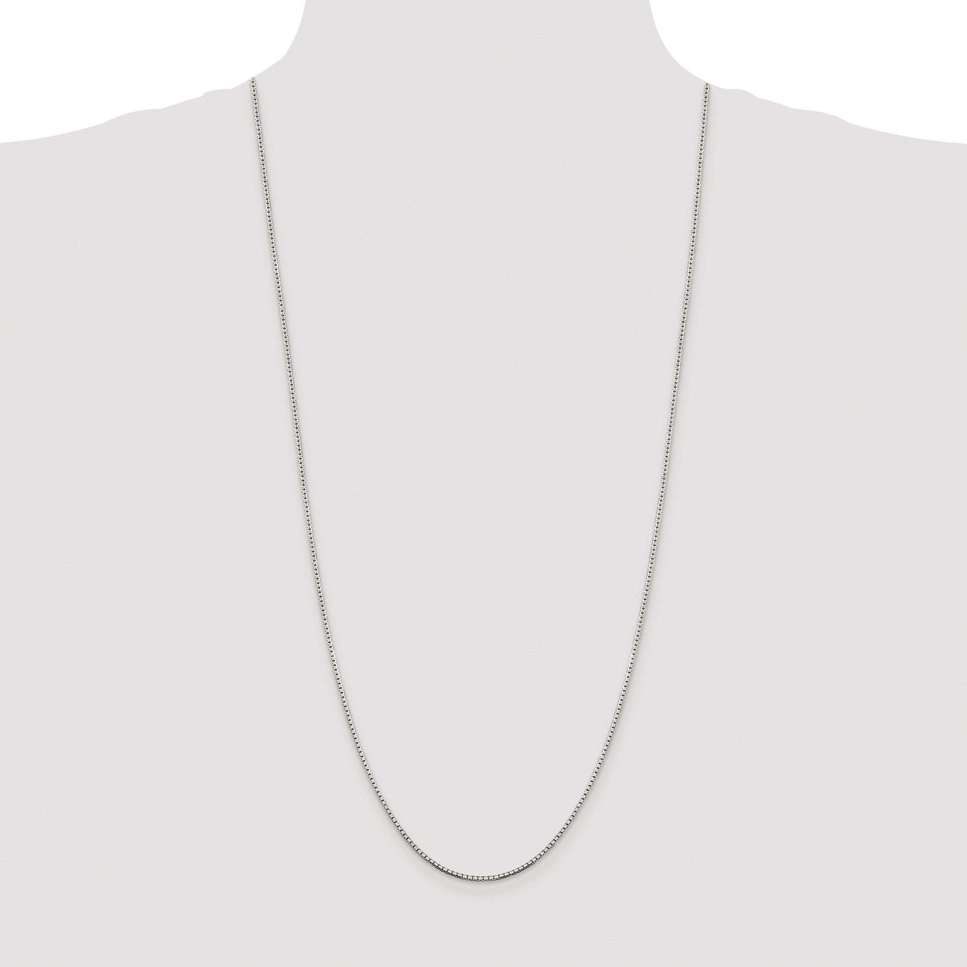 Sterling Silver Rhodium-plated 1.5mm 8 Sided Box Chain