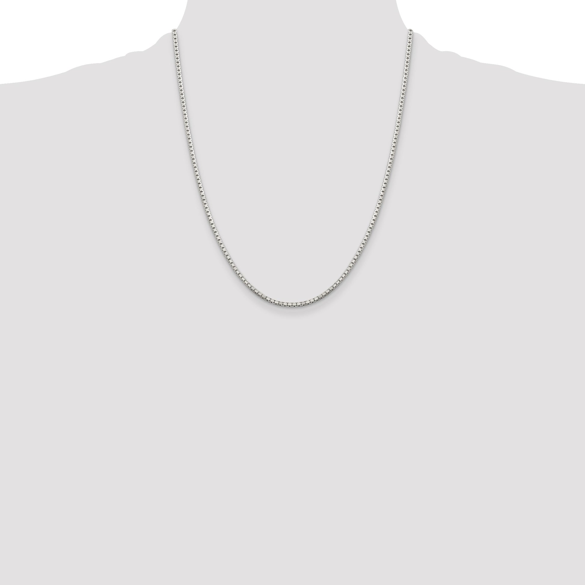 Sterling Silver 2mm 8 Sided Box Chain