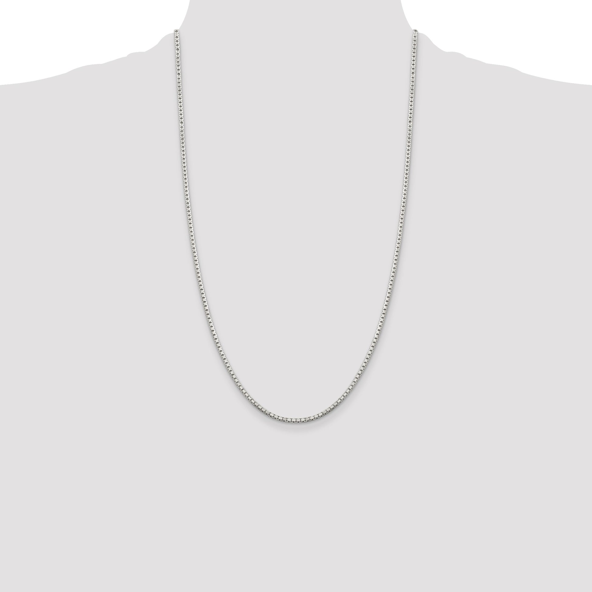 Sterling Silver 2mm 8 Sided Box Chain