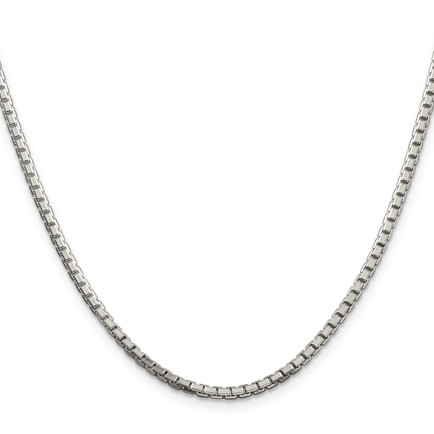 Sterling Silver 2.5mm 8 Sided Box Chain