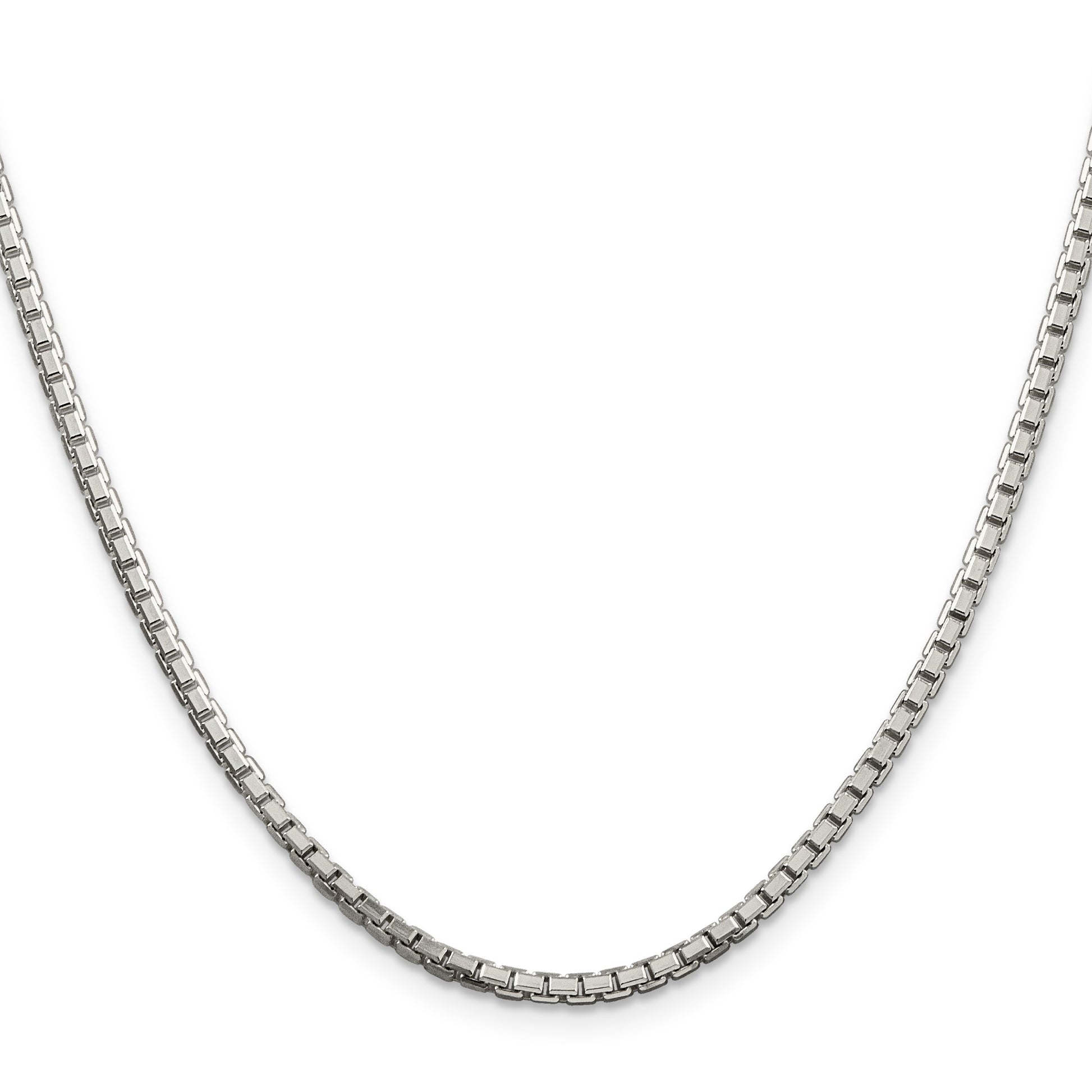 Sterling Silver 2.5mm 8 Sided Box Chain