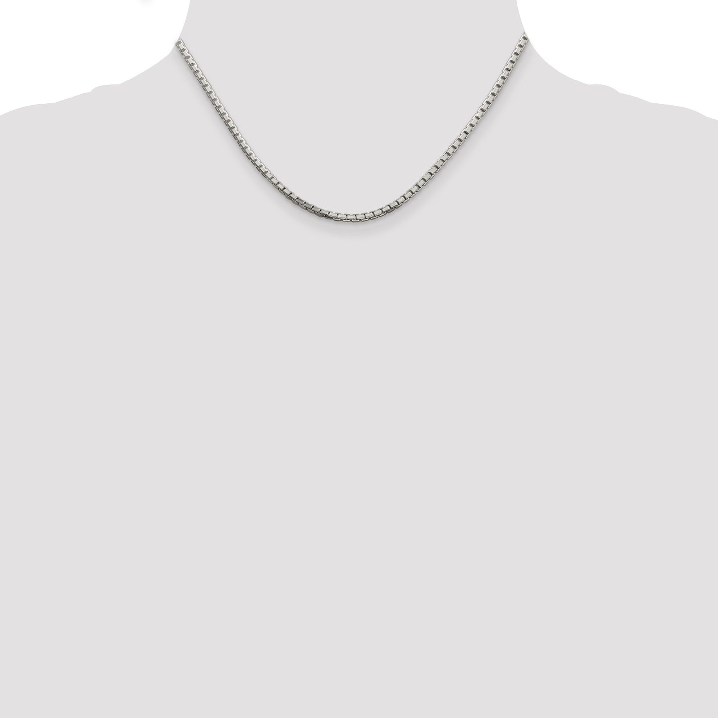 Sterling Silver 2.5mm 8 Sided Box Chain